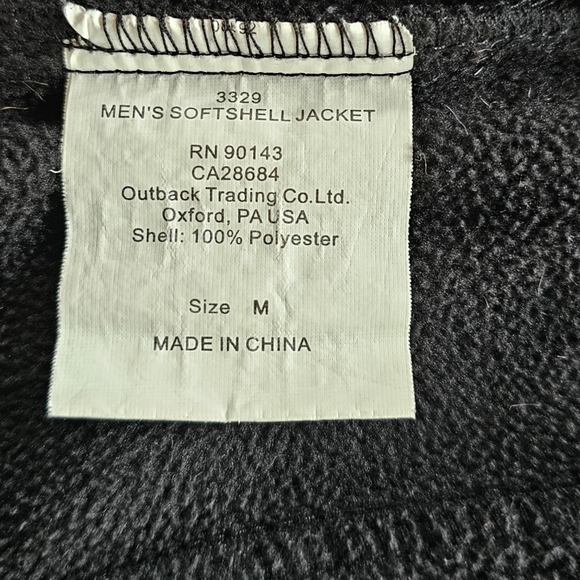 Outback Trading Company Men's Black Soft Side Fleece Lined Performance Jacket - Picture 7 of 9